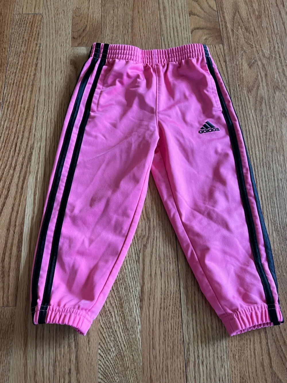 Adidas Tracksuit Pink w/ Black Stripes Size 2T